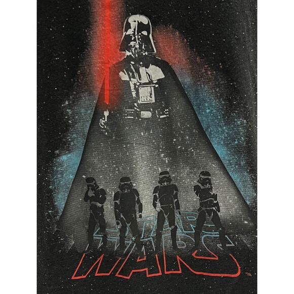 Star Wars Darth Vader & Stormtroopers T-Shirt - Men’s 2X Black Speckled Tee - Picture 3 of 6